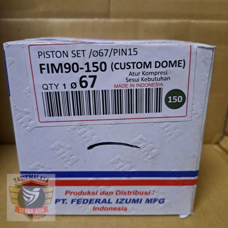 PISTON KIT SEHER KIT FIM90 MENTAH PIN 15 OS STD 50 100 150 200 250. (DIAMETER LIHAT DI DESKRIPSI)