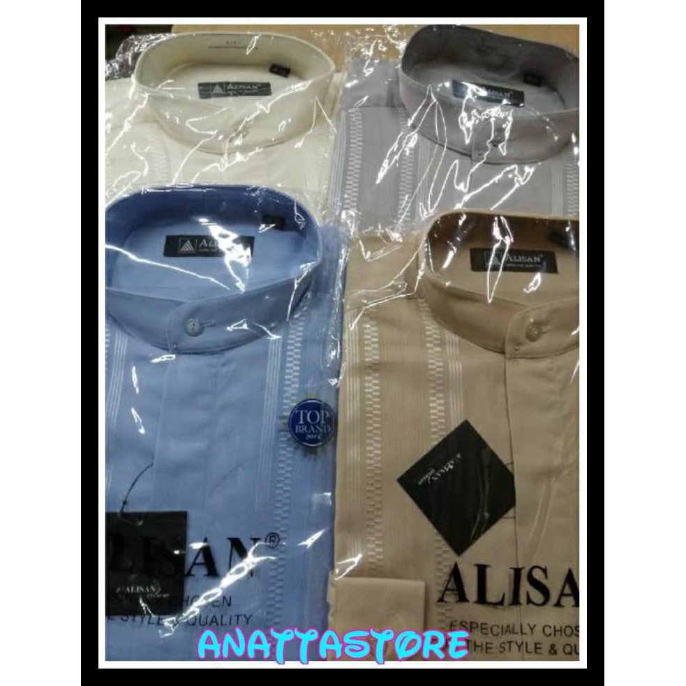 paling murah Baju Koko 'Alisan' lengan pendek - Biru Muda, XL terbaik