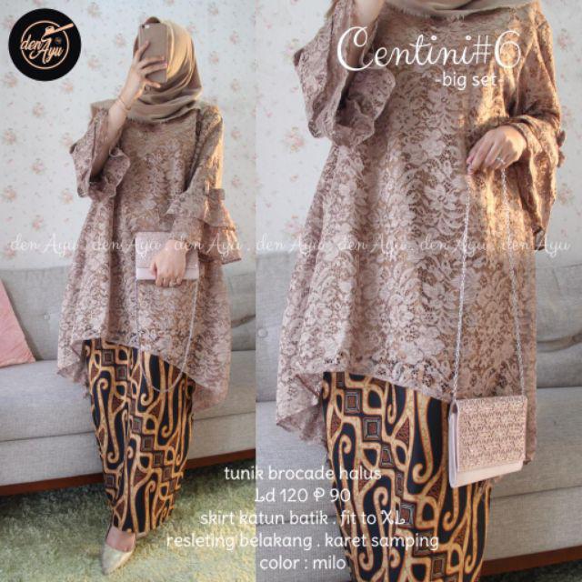 Couple Gamis Genes Series 2 Batik Sogan Sarimbit Hijab Modern Casual