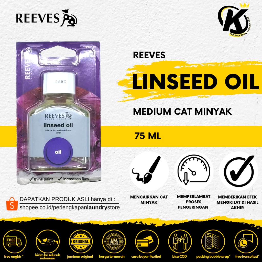 LINSEED OIL | MEDIUM CAT MINYAK  | REEVES 75ML