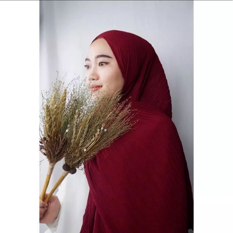 BGEMOY-Jilbab Pashmina Plisket Padi Plisket Zig-zag Plisket Zafron Diskon Besar-besaran Jilbab Kudun