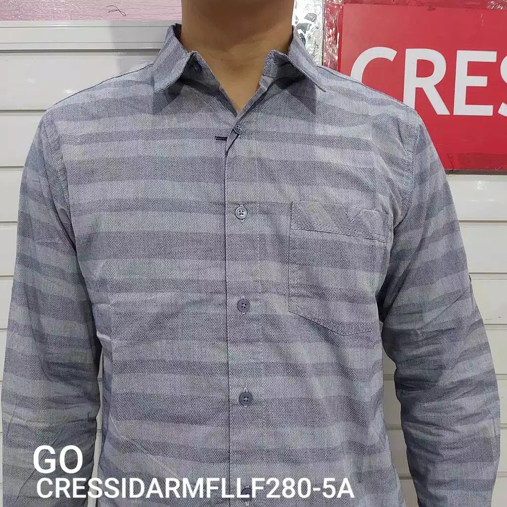 gos  CRESSIDA KEMEJA PRIA SLIMFIT Kemeja Casual Kemeja Lengan Panjang