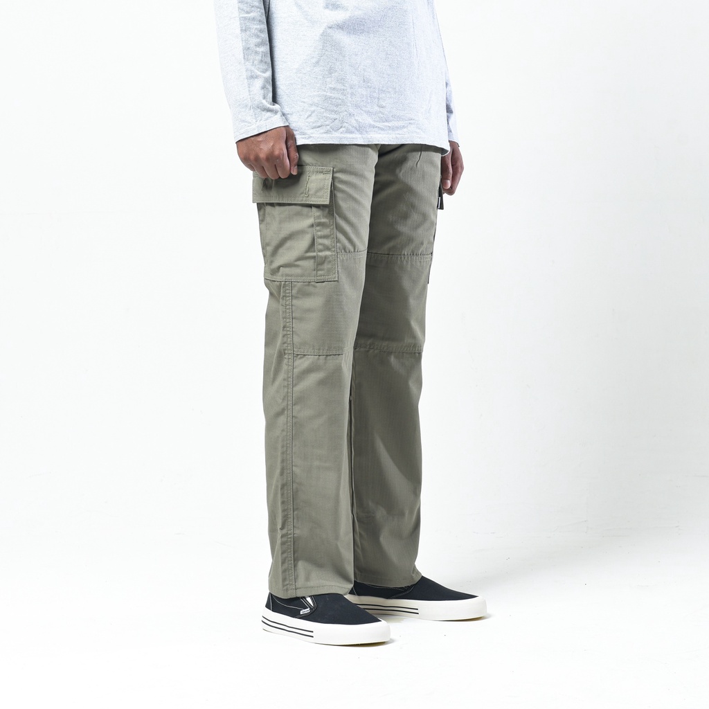 CELANA CARGO TIMEBOMB | CARGO PANTS | OLIVE MUDA RIPSTOP