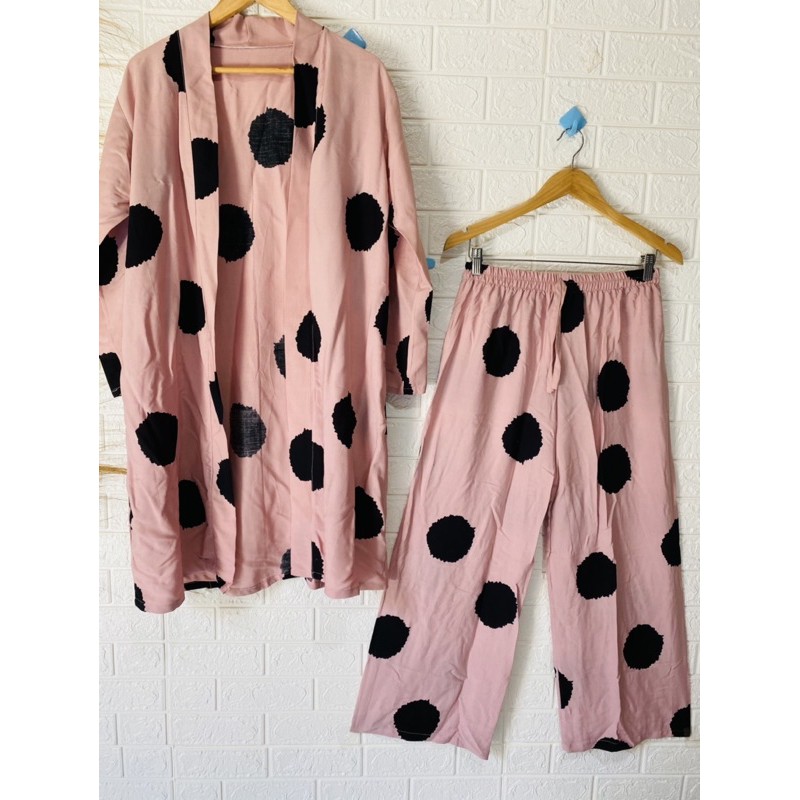 SETELAN BLEZZER/AUTER DAN CELANA MOTIF POLKADOT