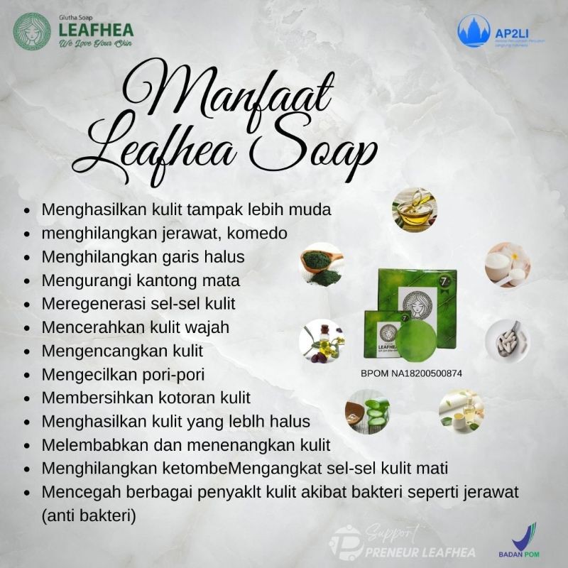 Leafhea gluta soap 100% Original