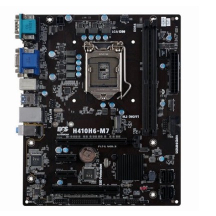 Motherboard ecs h410 intel gen 10 Lga1200 sata3 m2 ddr4 hdmi vga dvi com ps2 usb lan 3.5mm h410h6-m7