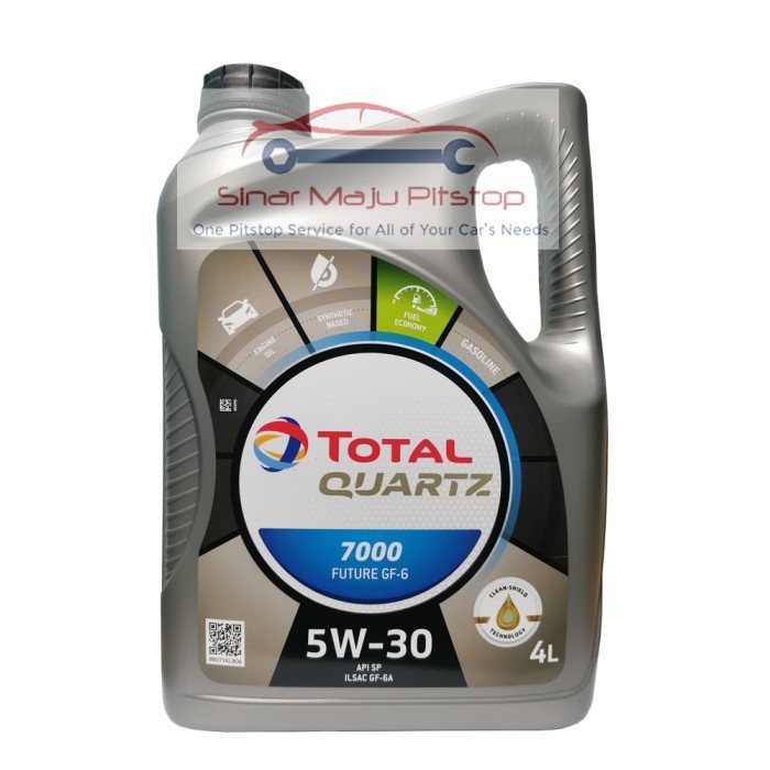 Pelumas Oli Mesin Mobil Bensin - TOTAL QUARTZ 7000 FUTURE 5W-30 API SP 4 Liter ORIGINAL SINGAPORE
