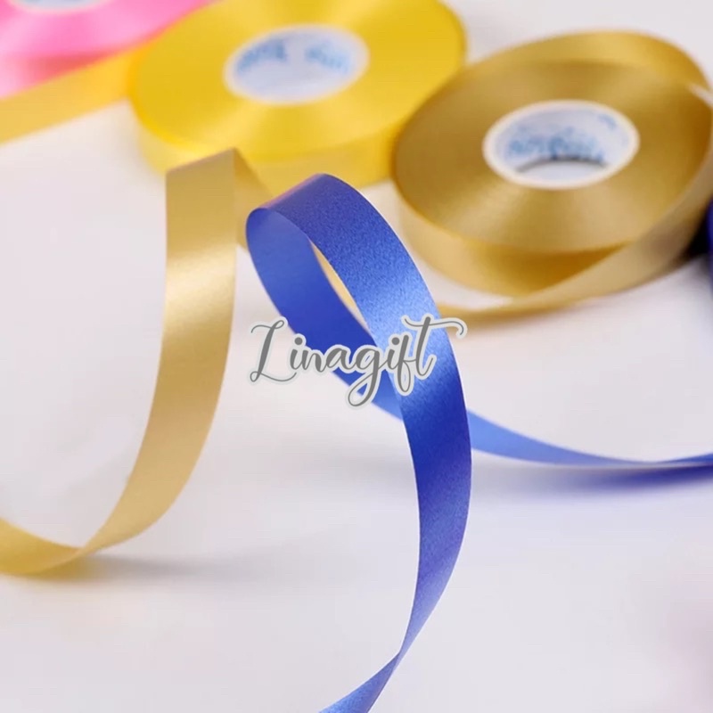 ( Rol 10 Yard ) PITA JEPANG LIS EMAS 3/8 INCH/PITA KADO 1CM CURLY RIBBON PLASTIC PITA KADO HIASAN PARCEL HAMPERS SOUVENIR GOODIE BAG - DEKORASI RUANGAN PESTA