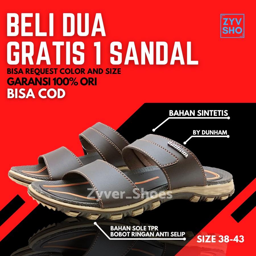(FSD-DH-HR 03) Sandal COD Slide Sendal  Slop Seloop Selop Sellop Harian Bapak Bapak Kulit Asli Orang