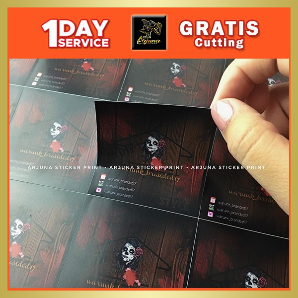 

Cetak Stiker Logo Olshop Custom Sticker Label Bahan Chromo Cutting Kotak Ukuran 2 - 7 cm