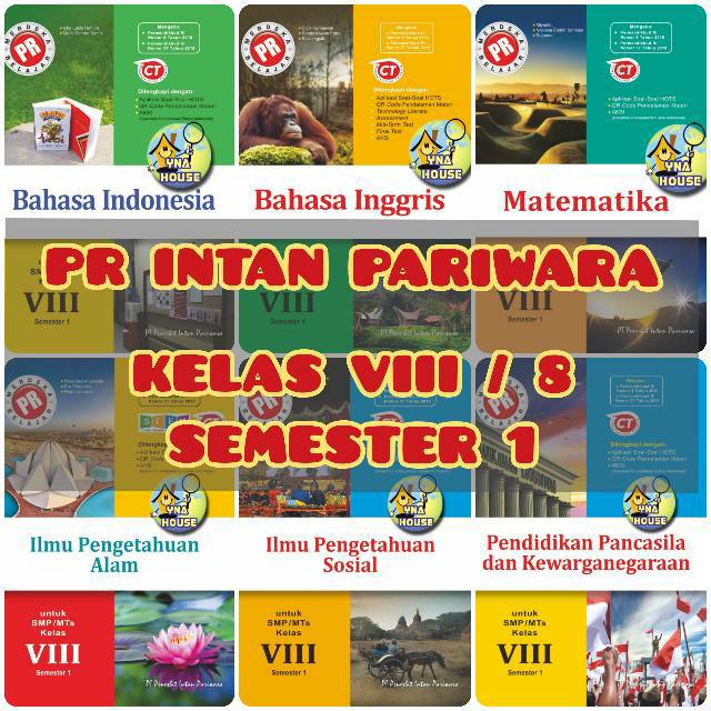Buku LKS PR Intan Pariwara SMP/MTs Kelas VIII/8 Semester 1 Tahun 2021/2022 Matematika/IPA/IPS/PKN/Inggris/Indonesia-1