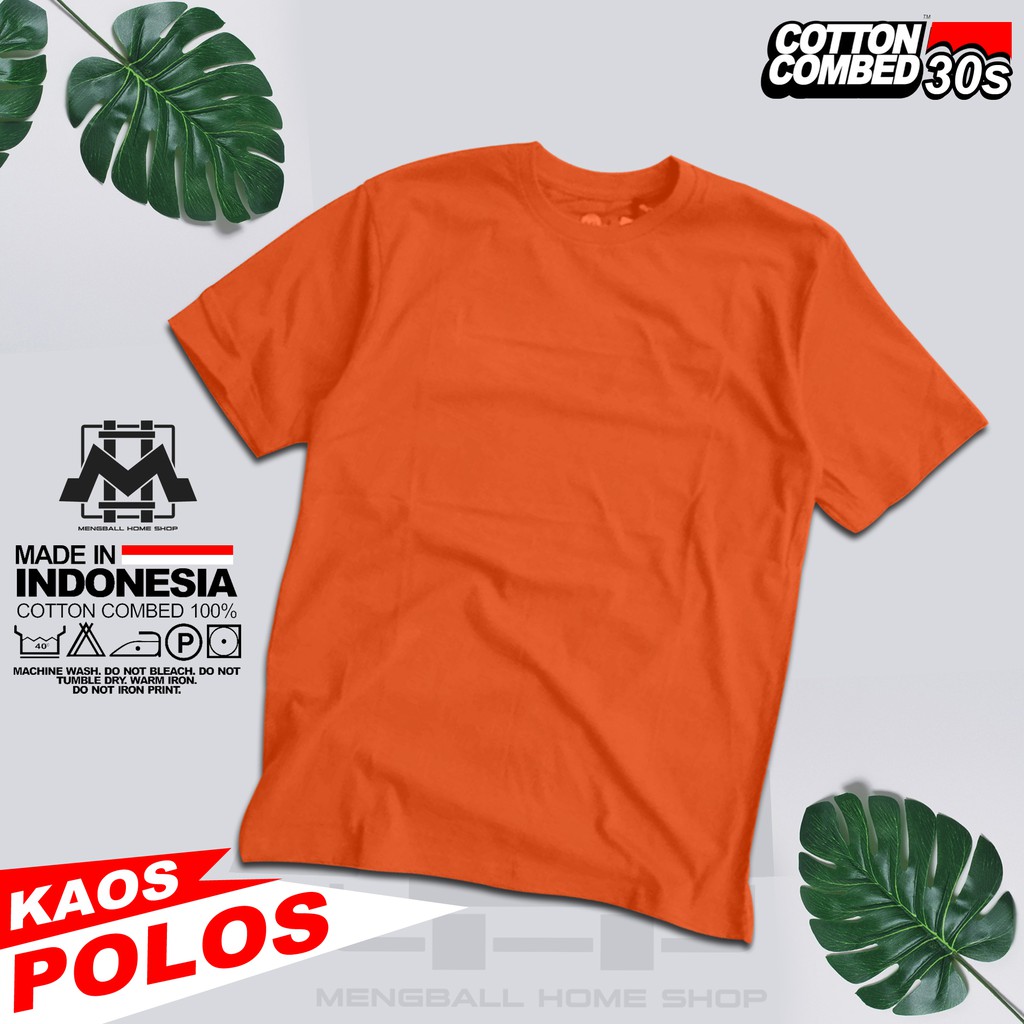 Kaos Polos Oren Kaos Polos Satuan Cotton Combed 30s