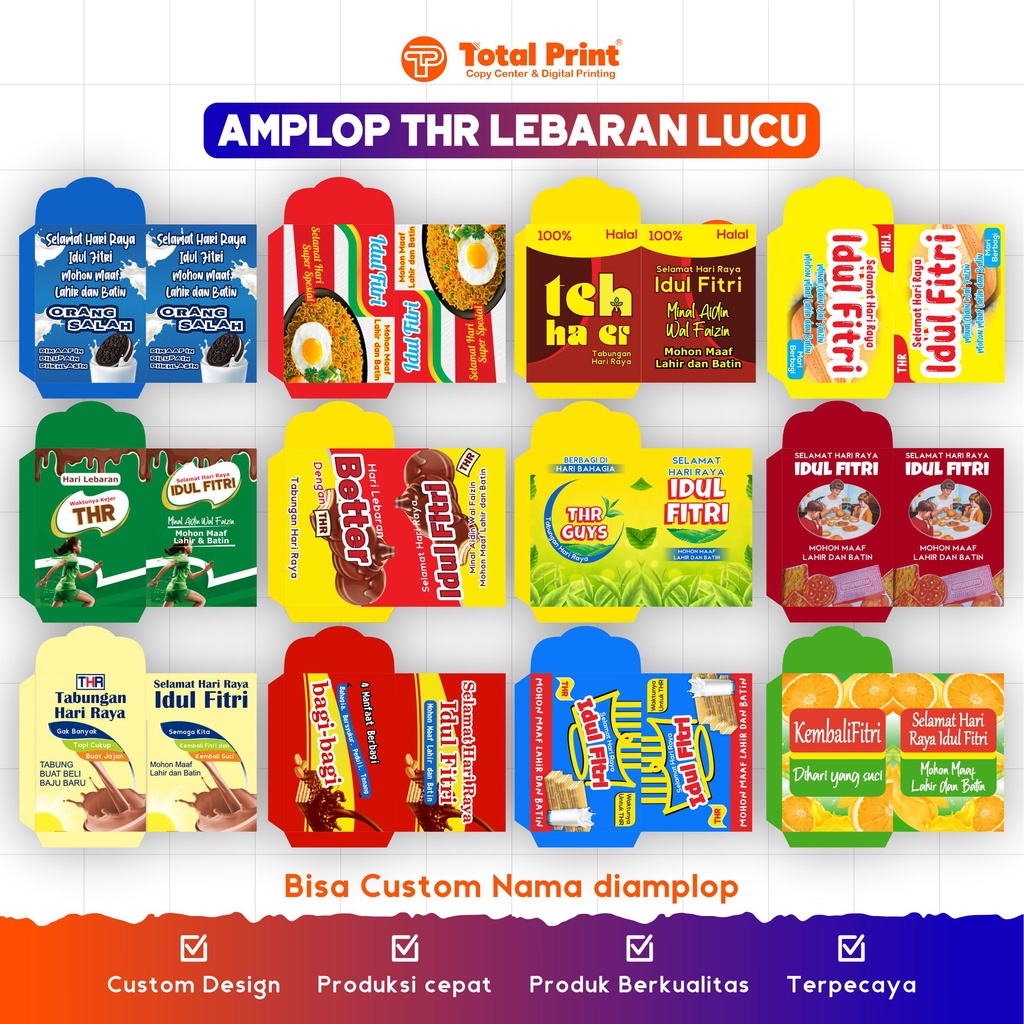 

AMPLOP LEBARAN / AMPLOP MURAH / AMPLOP VIRAL / AMPLOP MOTIF SNACK / AMPLOP LUCU / AMPLOP UNIK