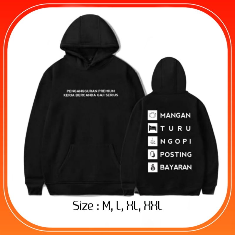 JAKET HOODIE MANGAN TURU NGOPI POSTING BAYARAN