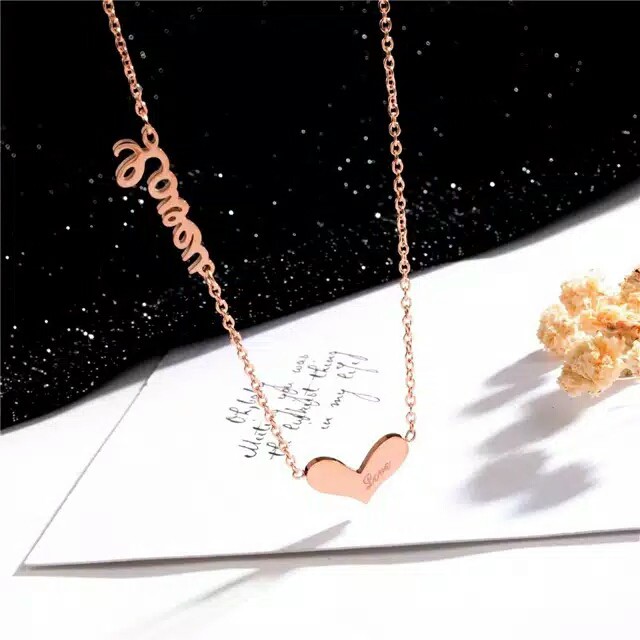 GG Gelang Kaki Aksen Love Heart Titanium Lapis Emas 18k#GK-116