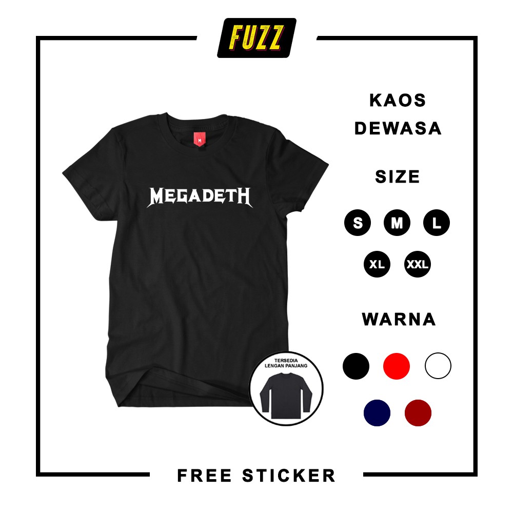 Kaos Band Megadeth Baju T-shirt Distro Musik Metal Rock Mega Deth Unisex Pria Wanita Murah