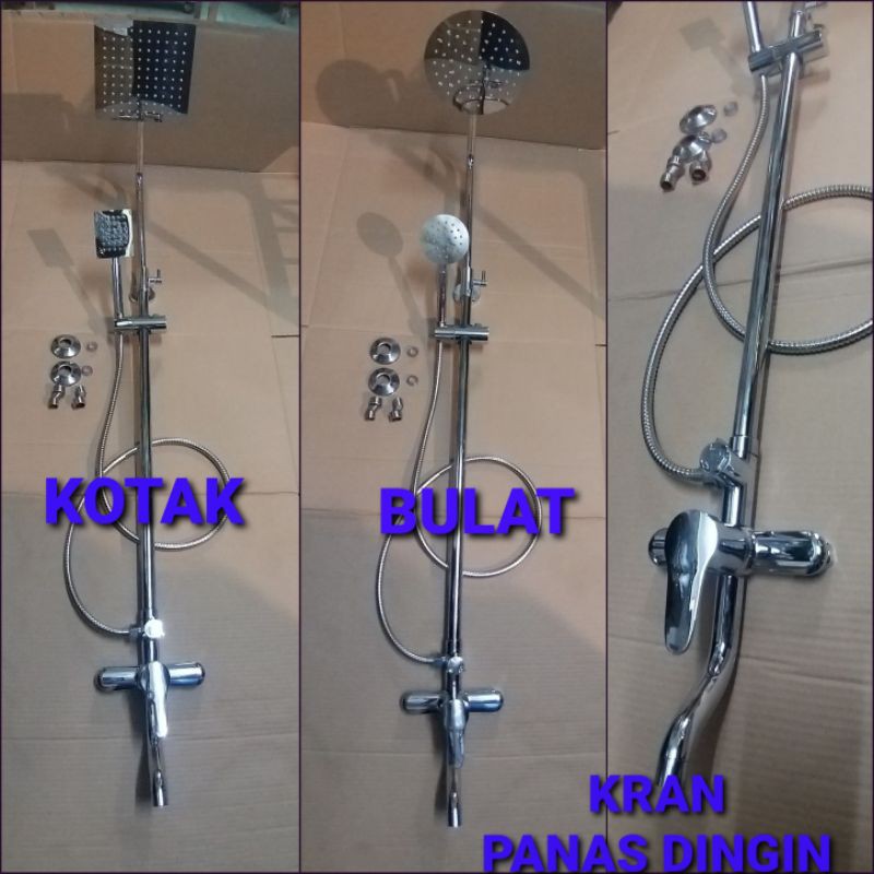 Shower tiang column kran panas dingin dobel mixer