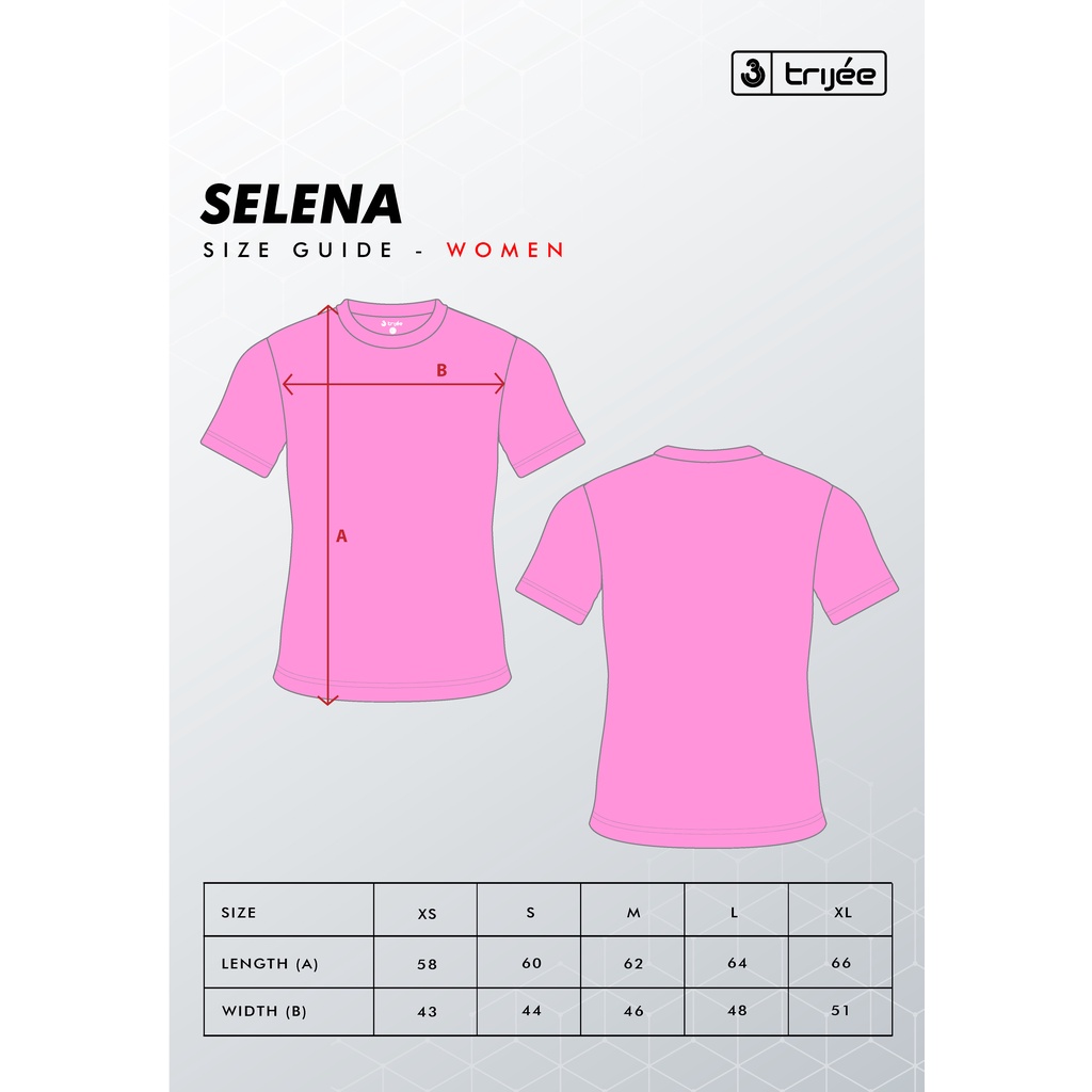 Trijee Baju Olahraga Wanita Lengan Pendek/Lari/Outdoor/Casual/ Selena - Pink