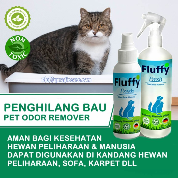 Disinfektan Kandang Penghilang Bau Kencing Kotoran Kucing Fluffy 