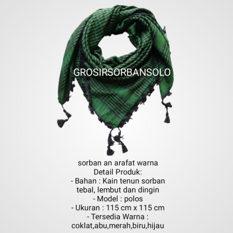Sorban tenun motif kotak tactical