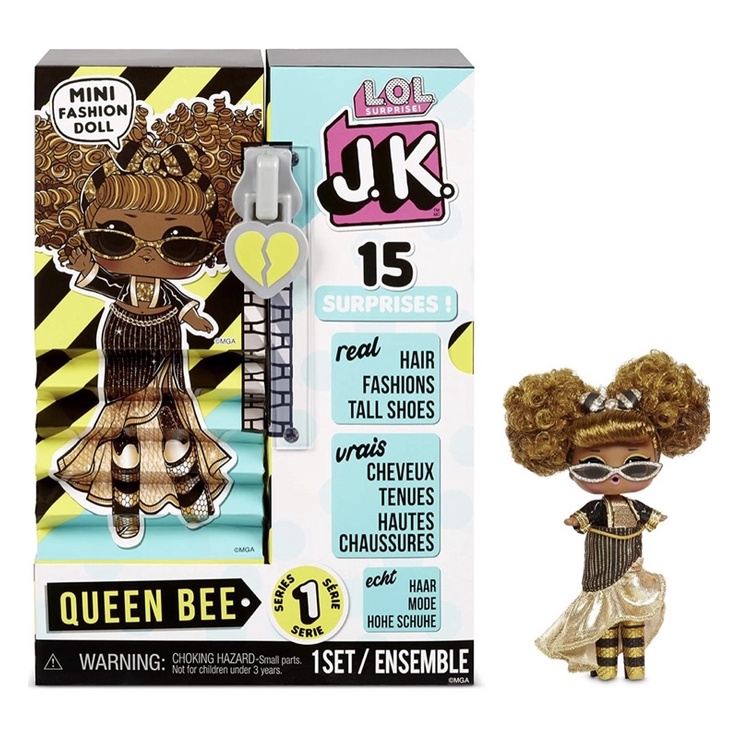 LOL Surprise JK Mini-Modepuppe - 15 Überraschungen, Kleidung & Accessoires - Sammlerstück - Queen Be