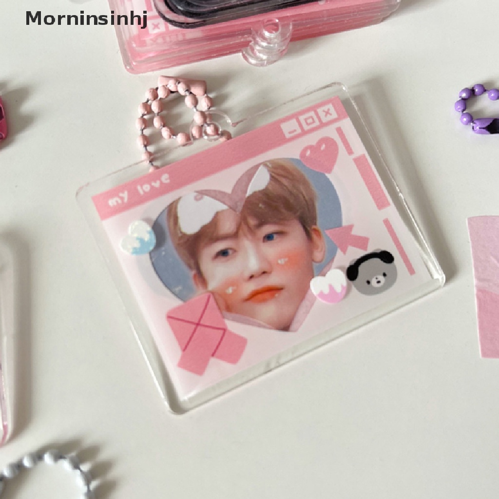 Mornin DIY Photocard Bingkai Foto Gantungan Kunci Transparan Akrilik Disc Bintang Chasing Liontin Alat Tulis Sekolah id