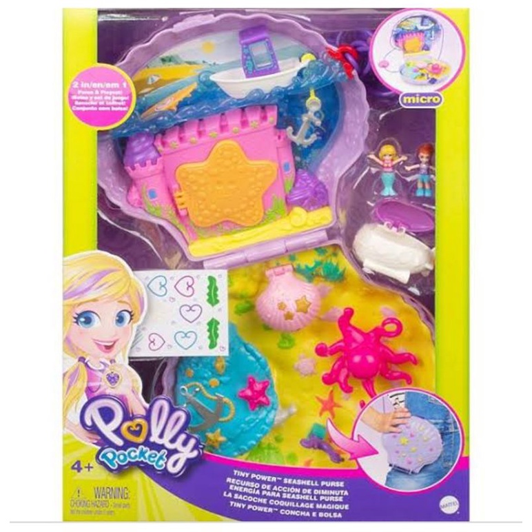 figure polly pocket playset tiny power seashell purse