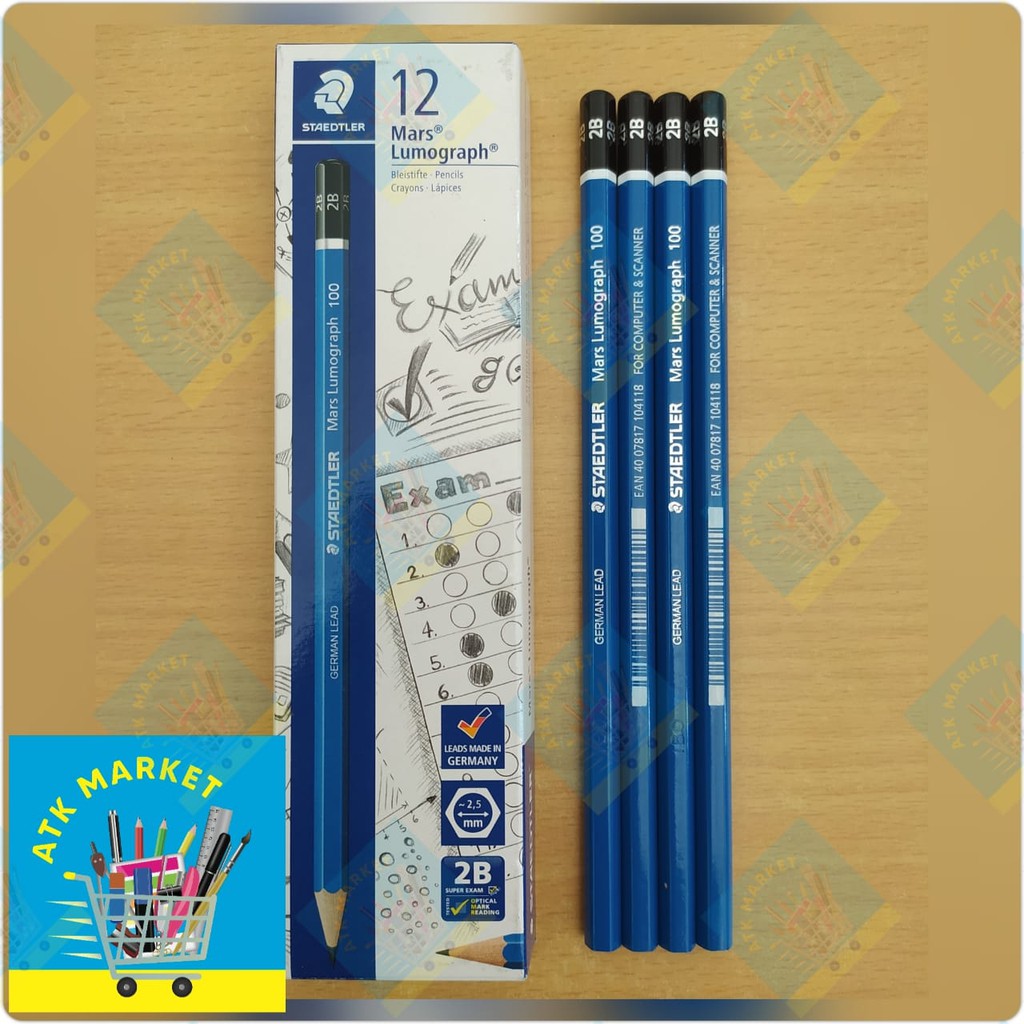 

STAEDLER LUMOGRAPH Pensil ujian / Pensil Kayu 2B German Original®
