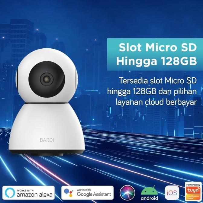 BARDI Smart Indoor PTZ IP Camera CCTV Wifi Home CCTV Bisa Putar 360"