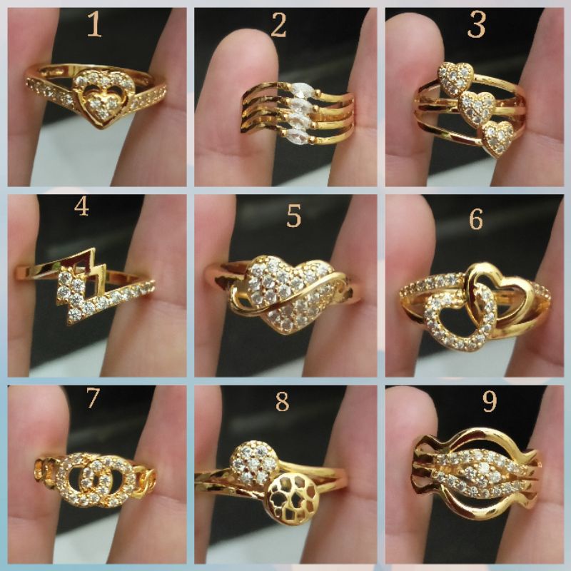 XAC-22.Cincin xuping wanita berlapis emas dengan mata zircon.