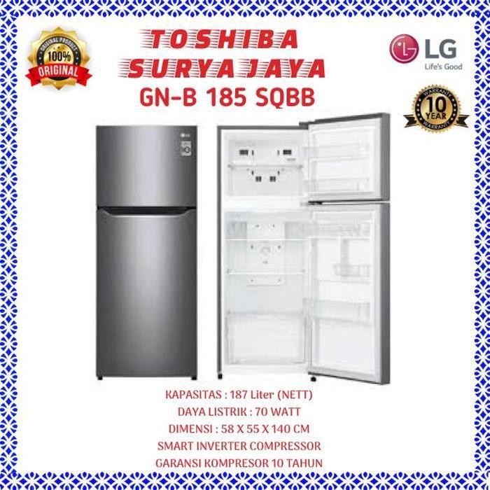  dapur  708 Kulkas 2 pintu  LG GN B185SQBB Smart Inverter 