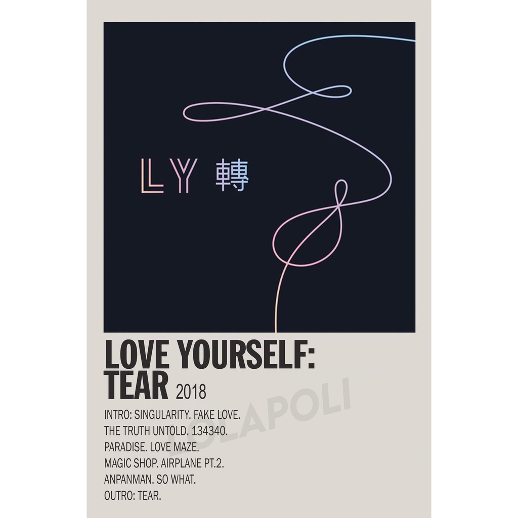 Poster Cover Album K-Pop Love Yourself: Tear - BTS