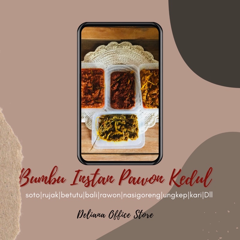 

BUMBU INSTAN / BUMBU SOTO / BUMBU AYAM GORENG / BUMBU OPOR / BUMBU GULE / BUMBU SAMBAL GORENG
