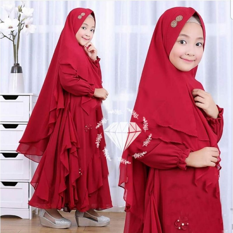 PCS SYARI KAYLA KID KR FASHION PAKAIAN ANAK PEREMPUAN BAHAN WOLFIS ADA VIDEO REVIEW PRODUK