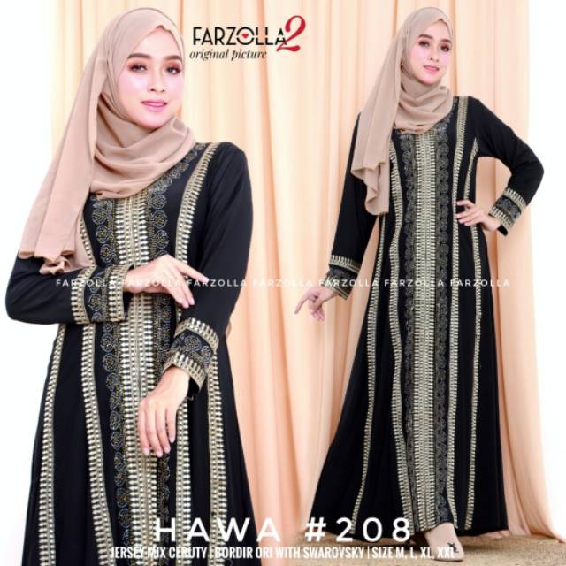 Gamis abaya turkey mewah untuk lebaran hawa#208• farzola