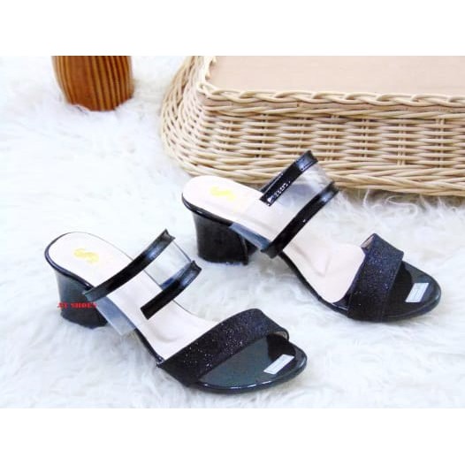 DFC HIGH HEELS BELLA / SENDAL SLOP WANITA / SANDAL PESTA /  Heels Hak Tahu Mika Dubai
