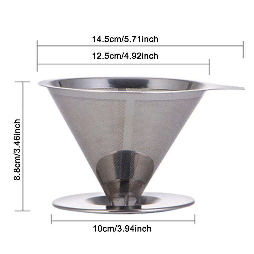 Solighter Pour Over Coffee Dripper Mudah Dibersihkan Tanpa Kertas Stainless Steel 1-2 Cup Slow Drip