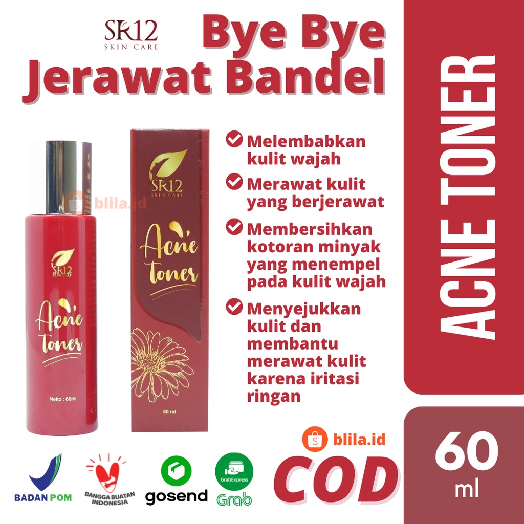 ACNE TONER SR12 60 ml Memudarkan Bekas Jerawat BPOM Obat Jerawat