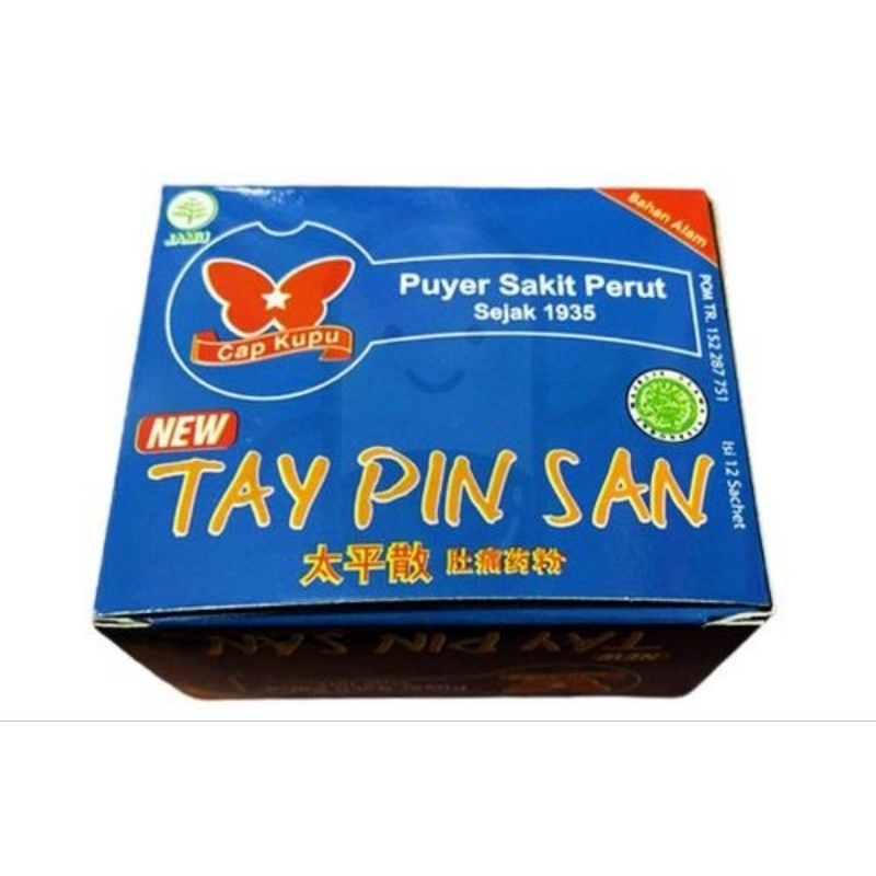TAY PIN SAN (1 BOX @12 SACHET) PUYER SAKIT PERUT