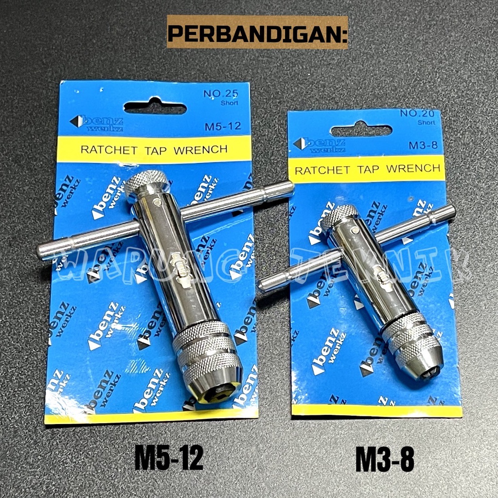 RATCHET TAP WRENCH SHORT LONG M3-8 M5-12 / GAGANG HAND TAP PANJANG PENDEK M3 - M8 / M5 - M12