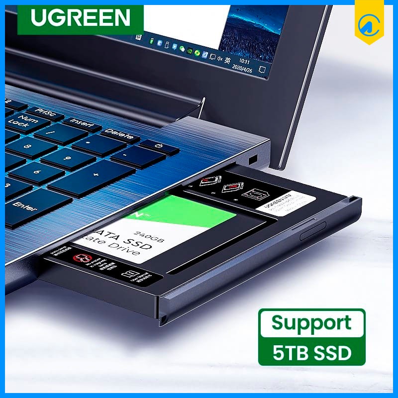 Ugreen 70657 SATA HDD SSD Caddy for 9.5mm Notebook Tray