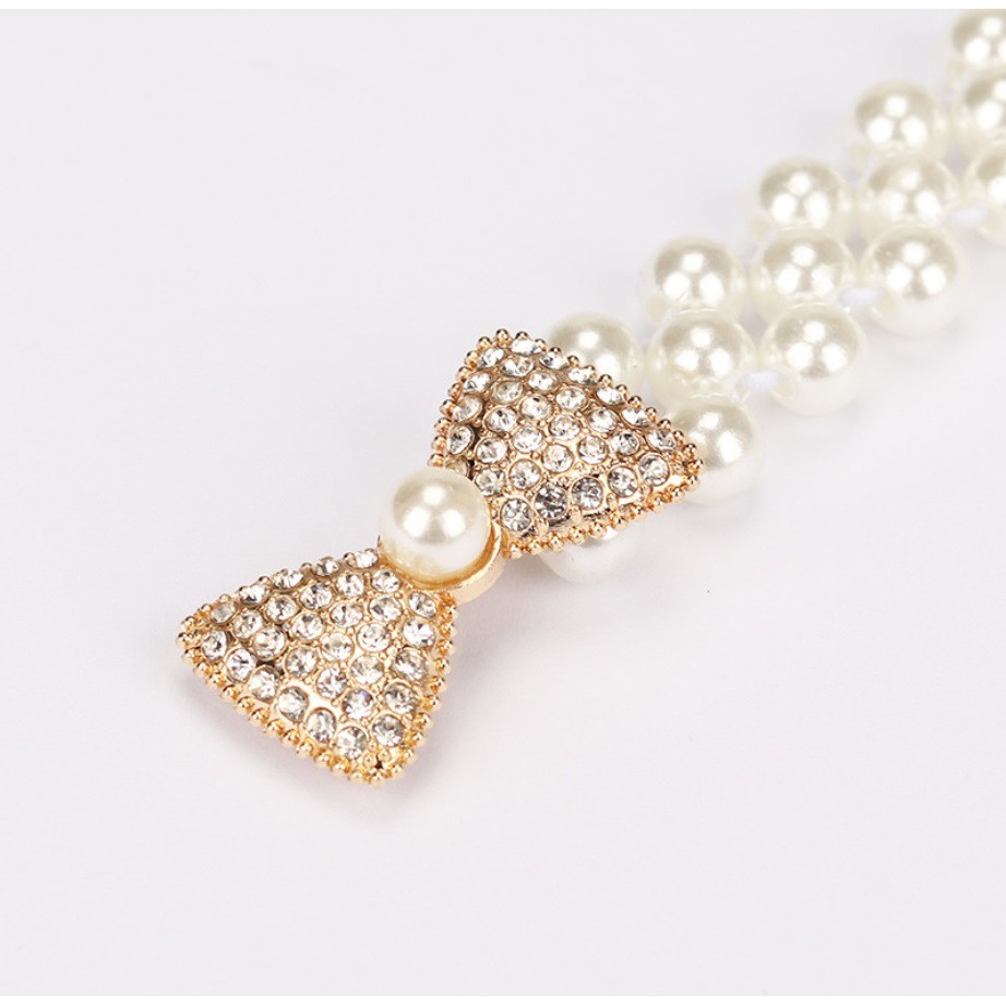 Ikat Pinggang Wanita MUTIARA PITA 01 Korea Fashion Style  Women Pearl Belt Gasper Cewe Sabuk Elastis
