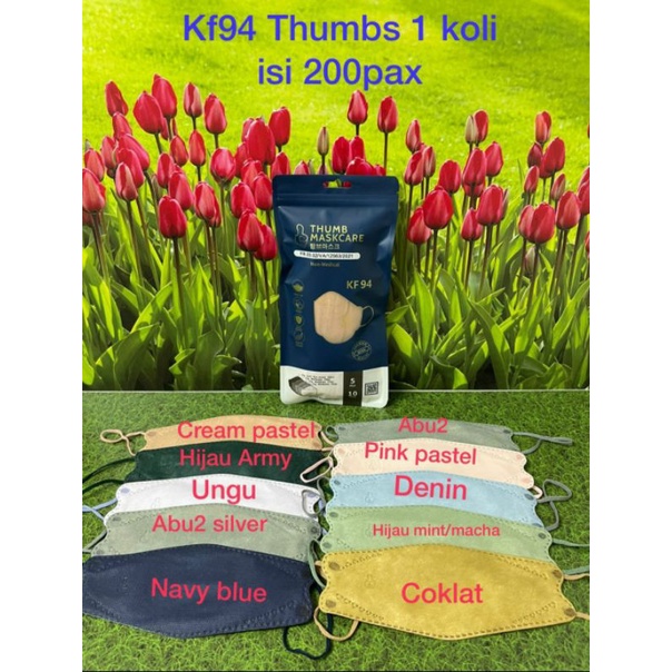 Thumb masker kf94 model korea 5 ply isi 10 pcs PREMIUM MASK KEMENKES