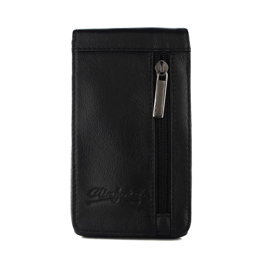 TOKOKOE - Dompet Sarung HP Handphone - Bahan Kulit Sapi Asli - Clinford 208 Hitam