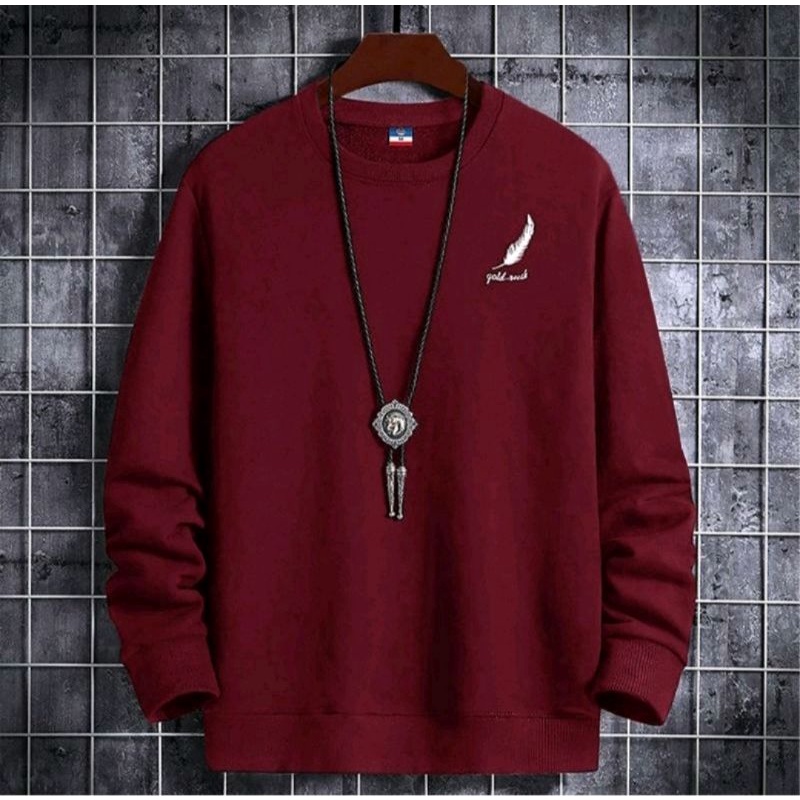 sweater crewneck pria GOOD termurah /bahan fleece  lembut dan tebal