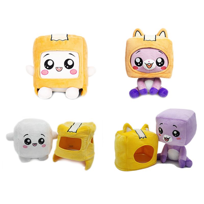 20cm BOXY FOXY ROCKY Boneka Lankybox Plush Toys Soft Stuffed Kid Game Figure Plushie Dolls Cute Mainan