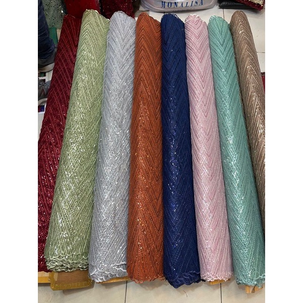 Tile Payet Sequin/Piramida/Harga Tertera 1/2(0.5)mtr