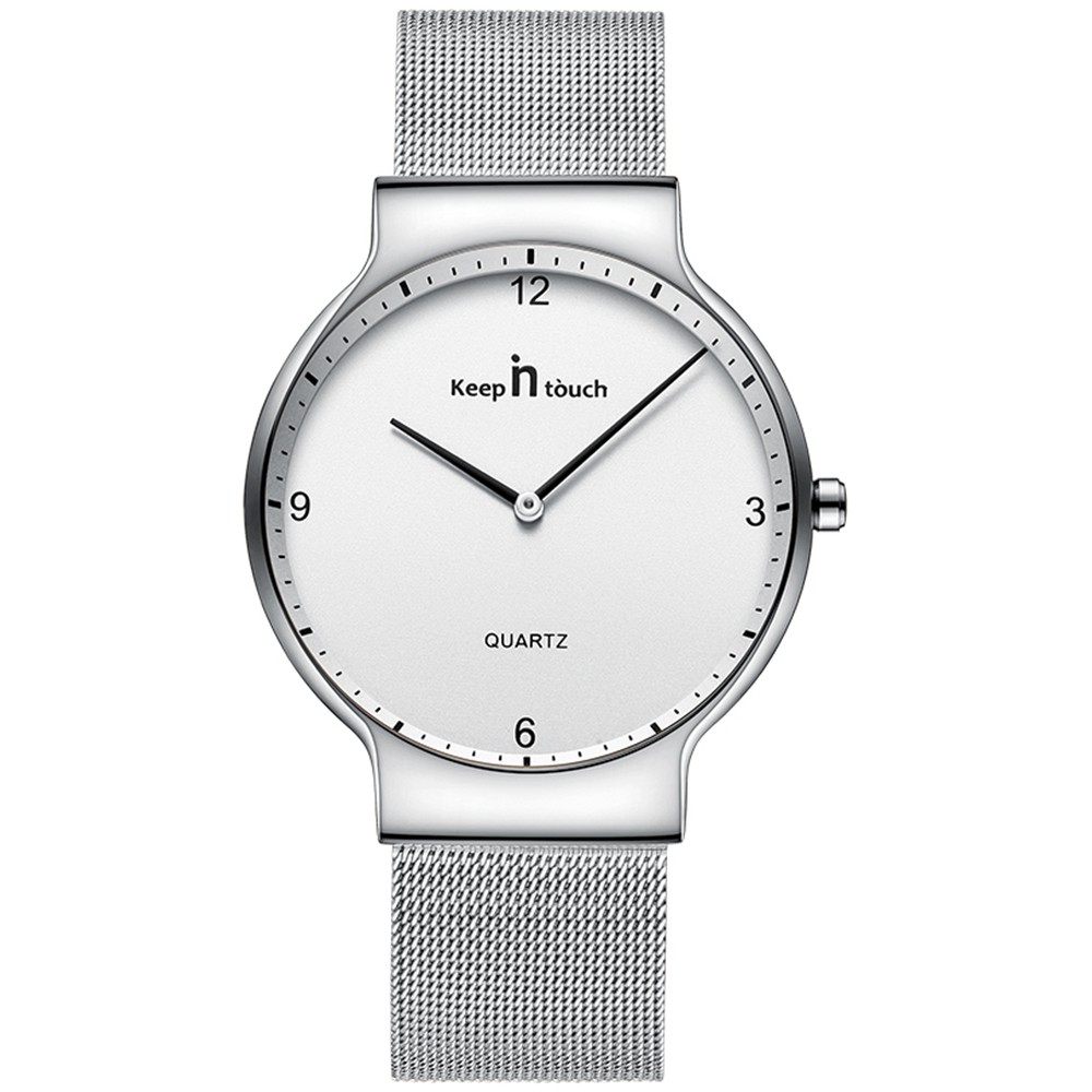 Jam Tangan Analog Pria / KEEP IN TOUCH / 8019 Analog Mesh / FREE BOX / FREE FACE SHIELD