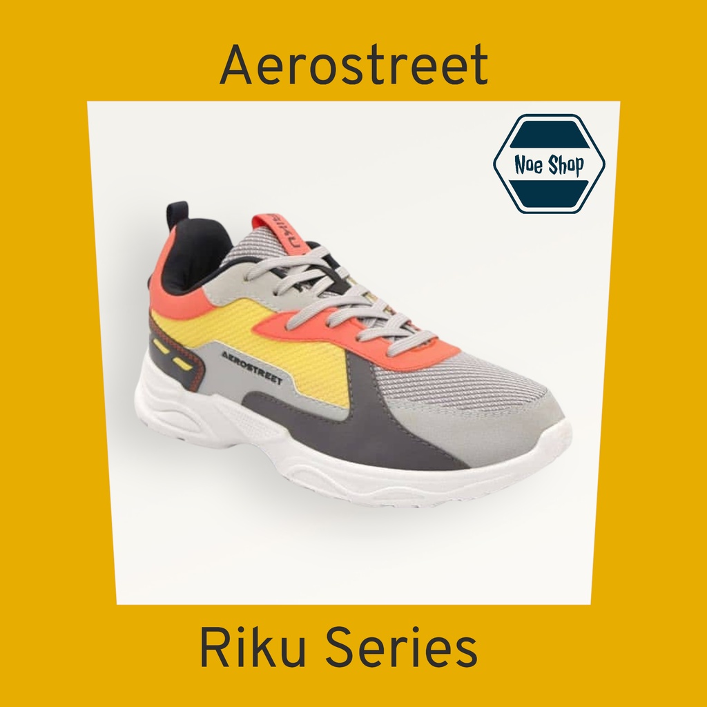 Aerostreet Riku Abu Kuning - Sepatu Sneakers Casual