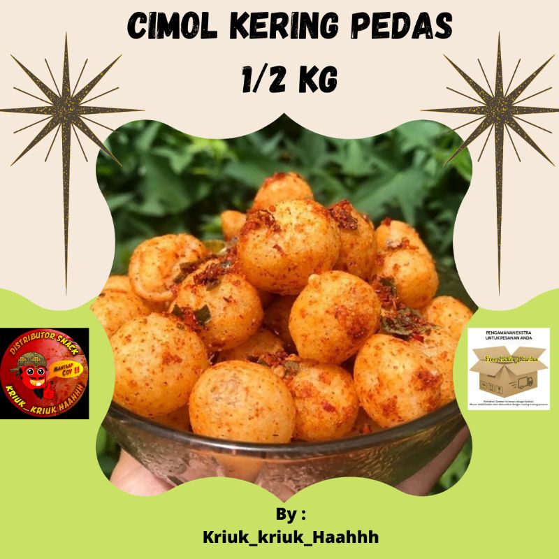 CIMOL KERING PEDAS daun jeruk kemasan 500 gr / CIMOL KERING ORiGINAL